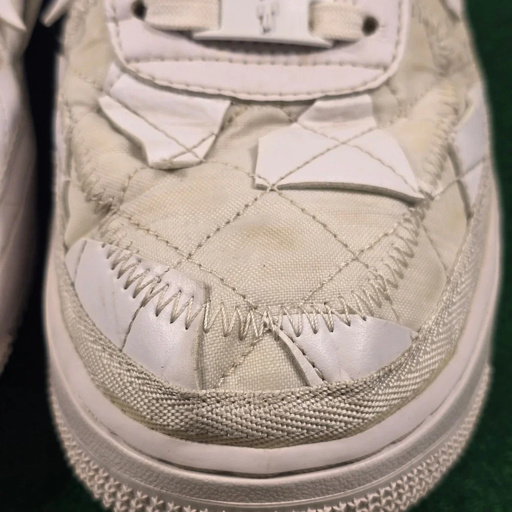 Nike Air Force 1 Billie Eilish Triple White Sneakers Mens10 Patchwork DZ3674-100